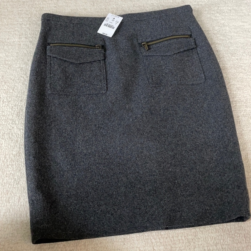 NWT JCREW WOOL GREY PENCIL SKIRT. SIZE 0. Smoke free home.